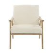 Scranton & Co Mid-Century Armchair in Linen Cream with Brushed Wood Frame