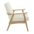 Scranton & Co Mid-Century Armchair in Linen Cream with Brushed Wood Frame