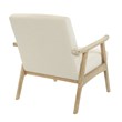 Scranton & Co Mid-Century Armchair in Linen Cream with Brushed Wood Frame