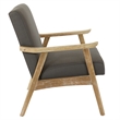 Scranton & Co Mid-Century Armchair in Charcoal Gray with Brushed Wood Frame
