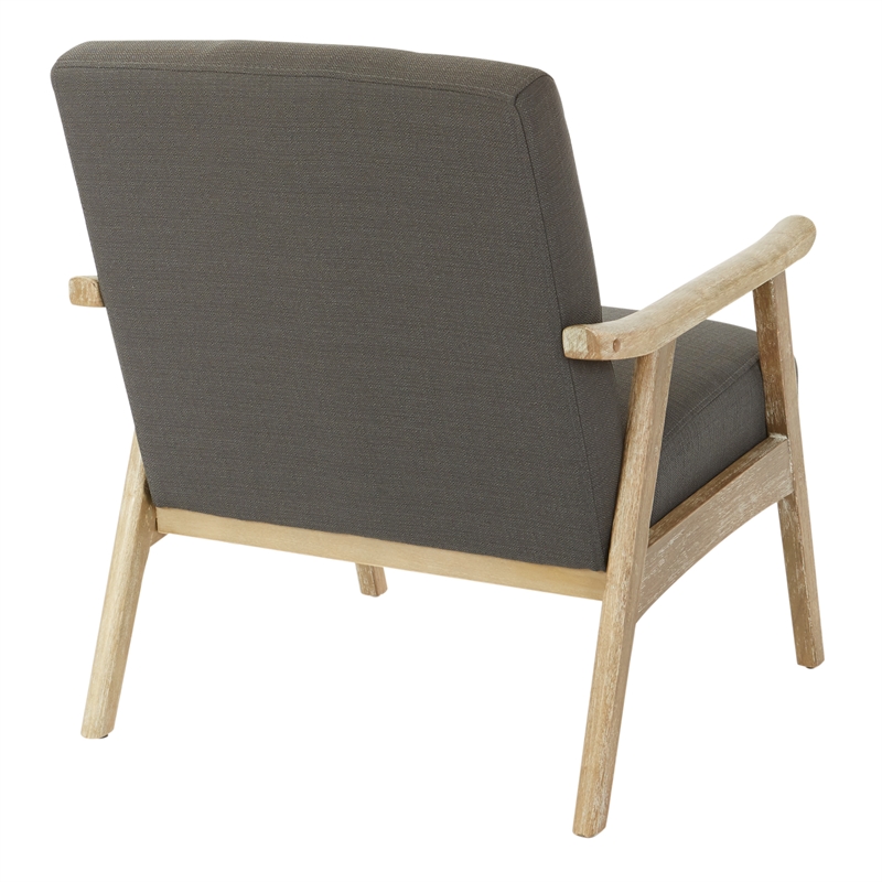 Scranton & Co Mid-Century Armchair in Charcoal Gray with Brushed Wood Frame