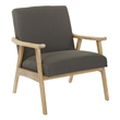 Scranton & Co Mid-Century Armchair in Charcoal Gray with Brushed Wood Frame
