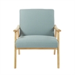 Scranton & Co Mid-Century Armchair in Sea Blue with Brushed Wood Frame