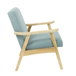 Scranton & Co Mid-Century Armchair in Sea Blue with Brushed Wood Frame