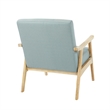 Scranton & Co Mid-Century Armchair in Sea Blue with Brushed Wood Frame