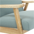 Scranton & Co Mid-Century Armchair in Sea Blue with Brushed Wood Frame