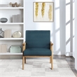 Scranton & Co Azure Blue Fabric Mid-Century Accent Chair with Brushed Wood Frame