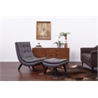 Scranton & Co Pewter Gray Bonded Leather Mid-Century Lounge Chair & Ottoman Set