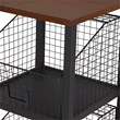 Scranton & Co 3-Drawer Rolling Storage Console in Black Metal and Sumatra Wood