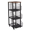 Scranton & Co 3-Drawer Rolling Storage Console in Black Metal and Sumatra Wood