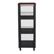 Scranton & Co 3-Drawer Rolling Storage Console in Black Metal and Sumatra Wood