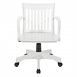 Scranton & Co Classic White Wood Banker's Chair with Slat Back and Swivel