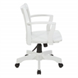 Scranton & Co Classic White Wood Banker's Chair with Slat Back and Swivel