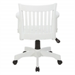 Scranton & Co Classic White Wood Banker's Chair with Slat Back and Swivel