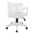 Scranton & Co Classic White Wood Banker's Chair with Slat Back and Swivel