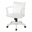 Scranton & Co Classic White Wood Banker's Chair with Slat Back and Swivel