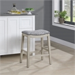Scranton & Co 24 Inch Navy Fabric Counter Stool Set of 2 with Nailhead Trim