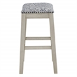 Scranton & Co 24 Inch Navy Fabric Counter Stool Set of 2 with Nailhead Trim