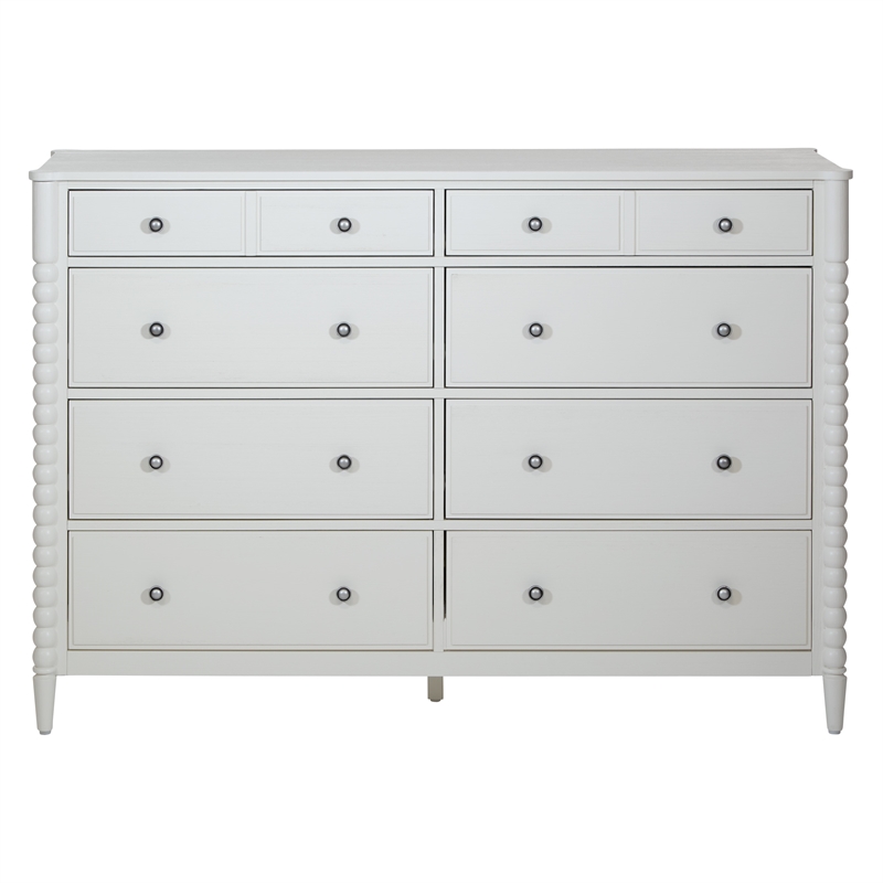 Scranton & Co 8-Drawer White Engineered Wood Dresser with Felt-Lined Drawers