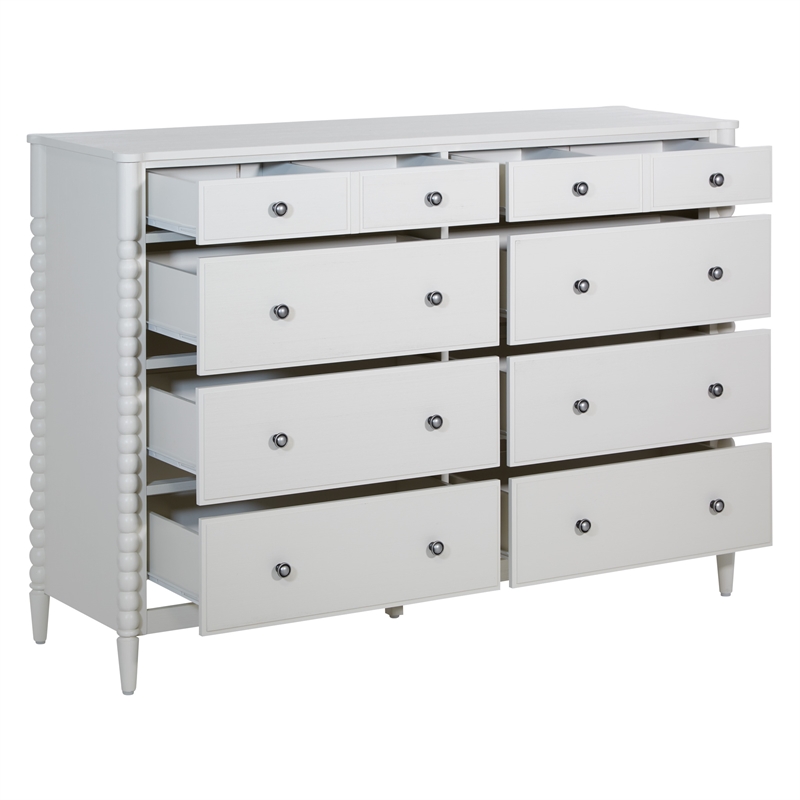 Scranton & Co 8-Drawer White Engineered Wood Dresser with Felt-Lined Drawers