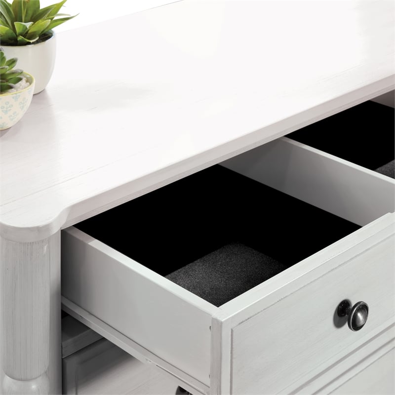 Scranton & Co 8-Drawer White Engineered Wood Dresser with Felt-Lined Drawers