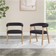 Scranton & Co Mid-Century Modern Dining Chair in Black Fabric 2-Pack