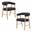 Scranton & Co Mid-Century Modern Dining Chair in Black Fabric 2-Pack