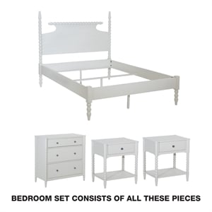 Scranton & Co 4-Piece Queen Bed Set with Nightstands and Chest in White