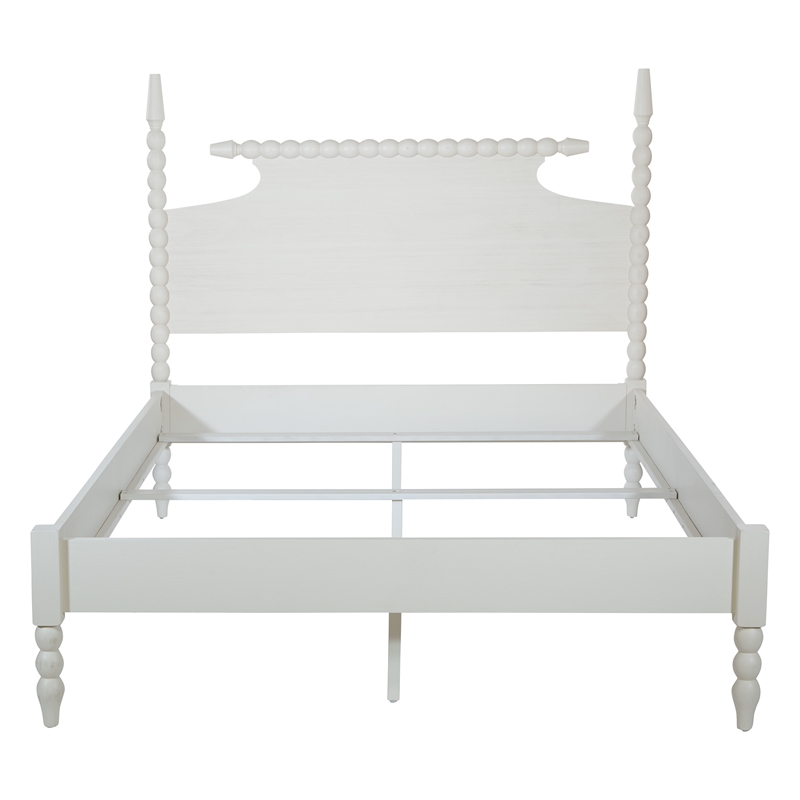 Scranton & Co King Bed Frame with Headboard and Footboard in Antique White