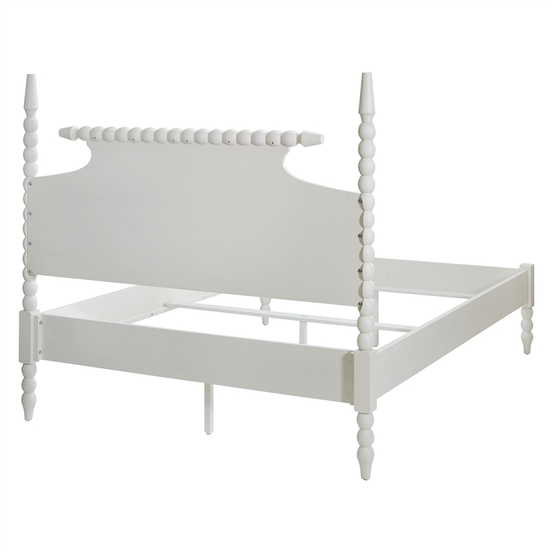 Scranton & Co King Bed Frame with Headboard and Footboard in Antique White