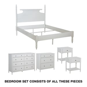 Scranton & Co 5-Piece King Bedroom Set in Sandcastle Antique White Finish