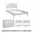 Scranton & Co 4-Piece King Bedroom Set with Dresser in Sandcastle White