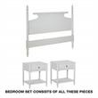 Scranton & Co 3-Piece King Headboard and Nightstand Set in Sandcastle White