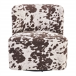 Scranton & Co Modern Barrel Swivel Accent Chair in Brown Cow Print Fabric