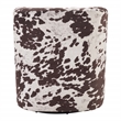 Scranton & Co Modern Barrel Swivel Accent Chair in Brown Cow Print Fabric