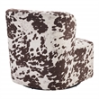 Scranton & Co Modern Barrel Swivel Accent Chair in Brown Cow Print Fabric