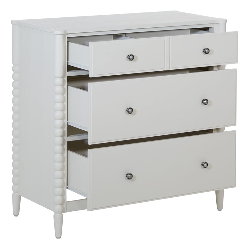 Scranton & Co Spindle 3-Drawer Chest in Sandcastle Antique White Finish