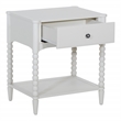 Scranton & Co Spindle Night Stand with Drawer and Power Outlet in Antique White
