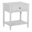 Scranton & Co Spindle Night Stand with Drawer and Power Outlet in Antique White