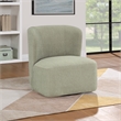 Scranton & Co Modern Barrel Swivel Accent Chair in Morning Fog Fabric