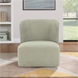 Scranton & Co Modern Barrel Swivel Accent Chair in Morning Fog Fabric
