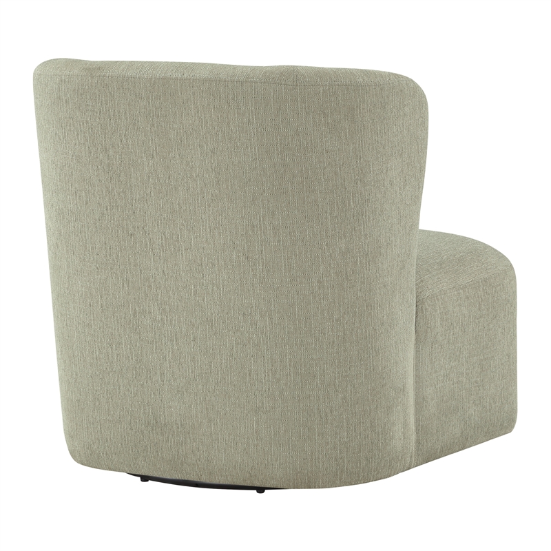 Scranton & Co Modern Barrel Swivel Accent Chair in Morning Fog Fabric
