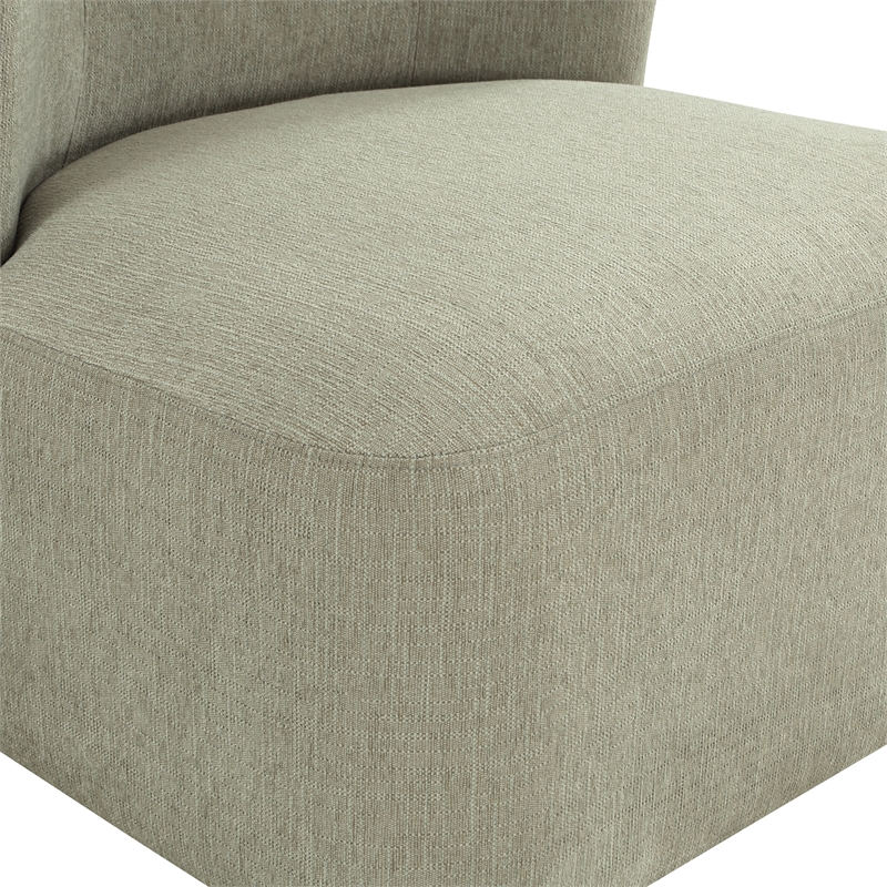 Scranton & Co Modern Barrel Swivel Accent Chair in Morning Fog Fabric