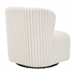 Scranton & Co Modern Barrel Swivel Accent Chair in White Cord Fur Fabric