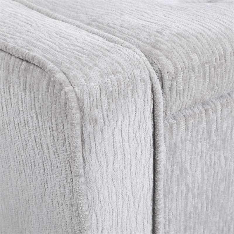 Scranton & Co Button Tufted Storage Bench in Sterling Sands Fabric