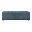 Scranton & Co Button Tufted Storage Bench in Atlantic Blue Fabric