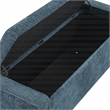 Scranton & Co Button Tufted Storage Bench in Atlantic Blue Fabric