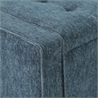 Scranton & Co Button Tufted Storage Bench in Atlantic Blue Fabric
