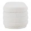 Scranton & Co Channel Tufted Deco Storage Bench in Ivory Sherpa Fabric