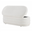 Scranton & Co Channel Tufted Deco Storage Bench in Ivory Sherpa Fabric